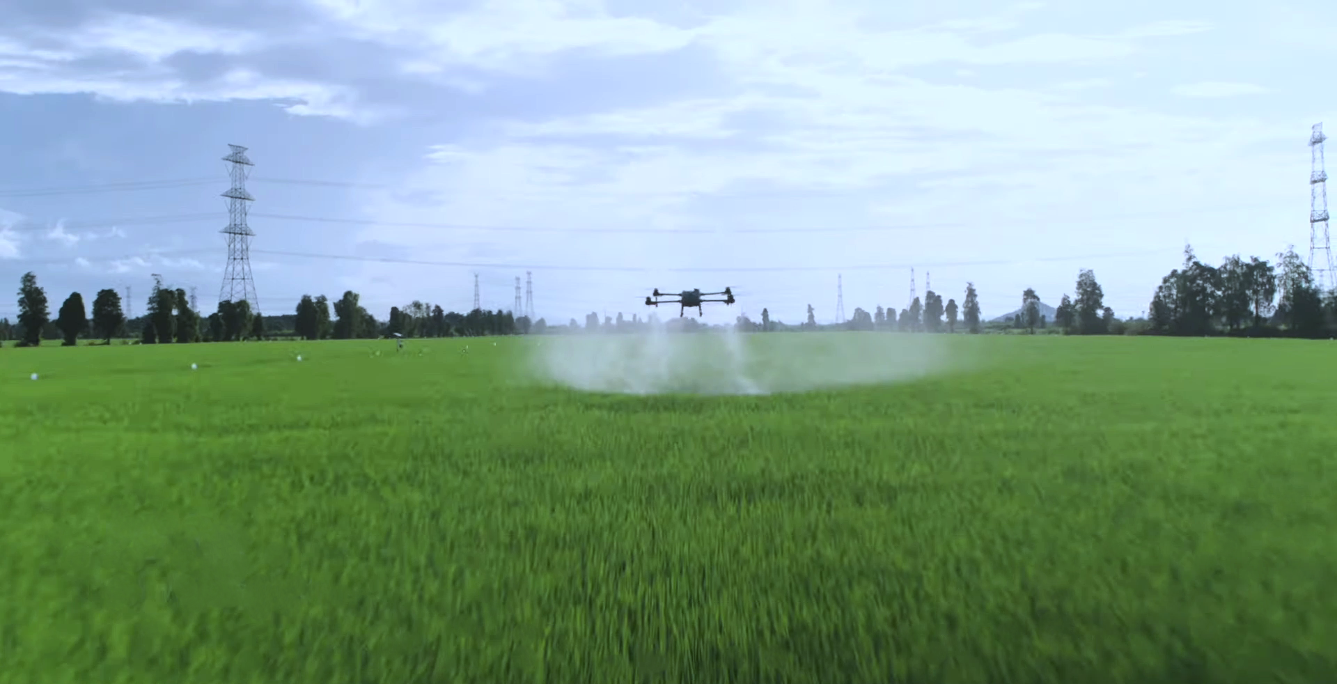 Drone working over Colorado ranch pasture